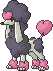 Shiny sprite for Furfrou with Heart trim fur.