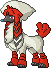 Normal sprite for Furfrou with Kabuki trim fur.