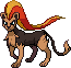 Normal sprite for Pyroar's female form.