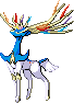 Shiny sprite for Xerneas in its Active form.