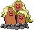 Normal sprite for Alolan Dugtrio.