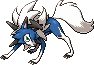 Shiny sprite for Lycanroc's Dusk form.