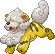 Shiny sprite for Hisuian Growlithe.