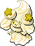 Normal sprite for Alcremie's Caramel Swirl form with a Star sweet.