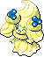 Normal sprite for Alcremie's Lemon Cream form with a Berry sweet.