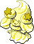 Normal sprite for Alcremie's Lemon Cream form with a Star sweet.