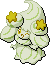 Normal sprite for Alcremie's Matcha Cream form with a Star sweet.