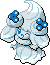 Normal sprite for Alcremie's Mint Cream form with a Berry sweet.