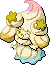 Normal sprite for Alcremie's Rainbow Swirl form with a Star sweet.