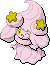 Normal sprite for Alcremie's Ruby Cream form with a Star sweet.