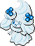 Normal sprite for Alcremie's Salted Cream form with a Berry sweet.