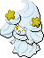 Normal sprite for Alcremie's Salted Cream form with a Star sweet.