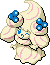 Normal sprite for Alcremie's Vanilla Cream form with a Berry sweet.