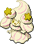 Normal sprite for Alcremie's Vanilla Cream form with a Star sweet.