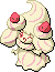 Normal sprite for Alcremie's Vanilla Cream form with a Strawberry sweet.