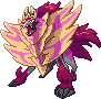 Shiny sprite for Zamazenta's Crowned Shield form. It now has a crown and a massive shield covering its front half like a mane.