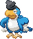 Normal sprite for Squawkabilly with blue plumage.