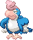 Shiny sprite for Squawkabilly with blue plumage.