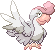 Shiny sprite for Squawkabilly with white plumage.