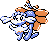 Gen 2 style shiny sprite for orange flower Flabebe.