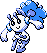 Gen 2 style shiny sprite for blue flower Floette.