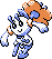 Gen 2 style shiny sprite for orange flower Floette.