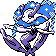 Gen 2 style shiny sprite for blue flower Florges.