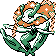 Gen 2 style normal sprite for orange flower Florges.