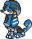 Gen 2 style shiny sprite for Furfrou with Pharaoh trim fur.