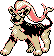 Gen 2 style shiny sprite for Pyroar's female form.